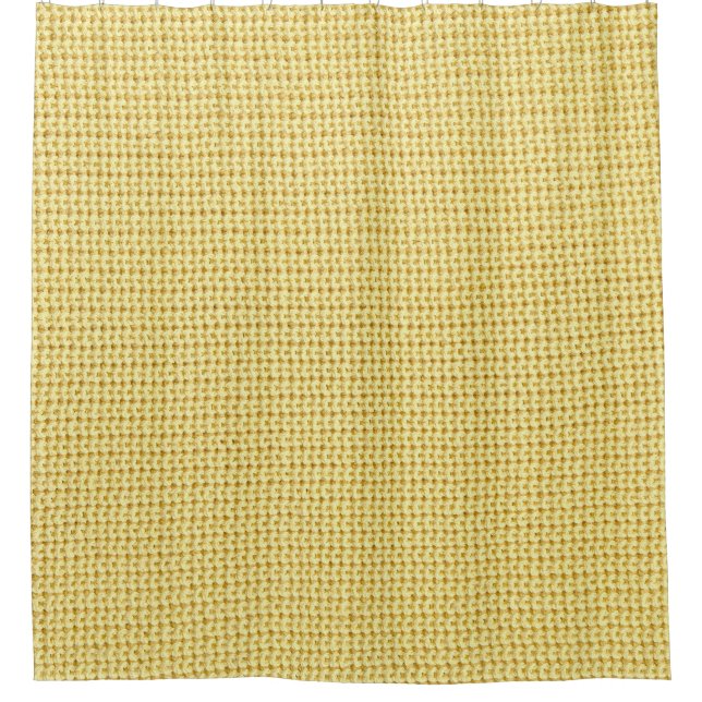 Rideaux De Douche Crochet de printemps : Art textile jaune. (Devant)