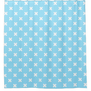 Rideaux De Douche Croix blanche sur le bleu bébé