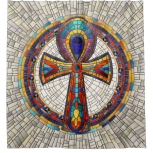 Rideaux De Douche Croix d'Ankh égyptienne - Art mosaïque