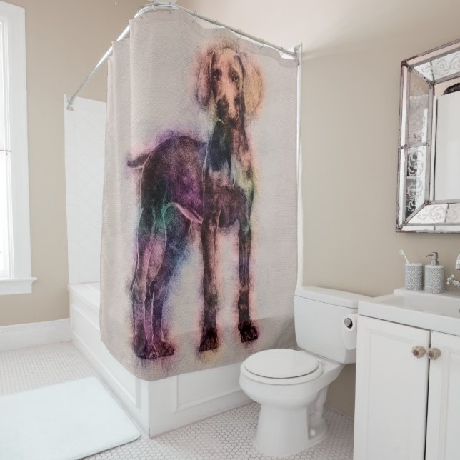 Rideaux De Douche Croquis de chiot de Weimaraner (En situation)