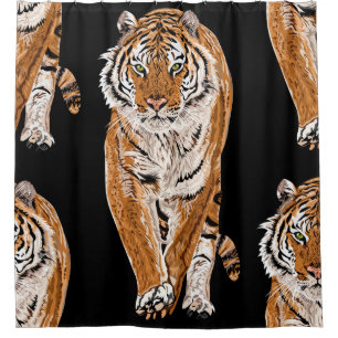 Rideaux De Douche Croquis sur le tigre du Bengale : Poster de animal