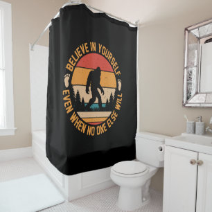 Rideaux De Douche Croyez En Vous-Même Bigfoot Noir