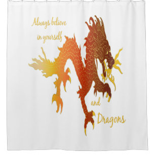 Rideaux De Douche Croyez toujours en vous et Dragons Inspirationnel