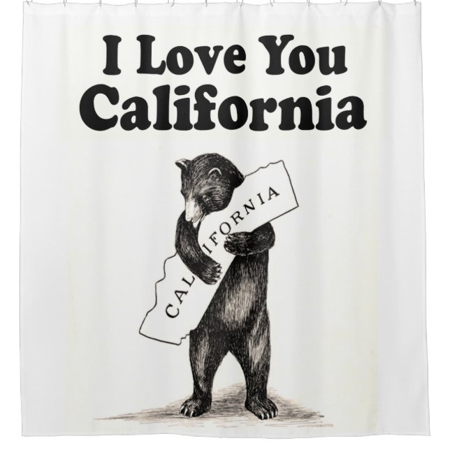 Rideaux De Douche Cru je t'aime la Californie (Devant)