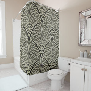 Rideaux De Douche cru, nouveau d'art, beige, gris, art déco,