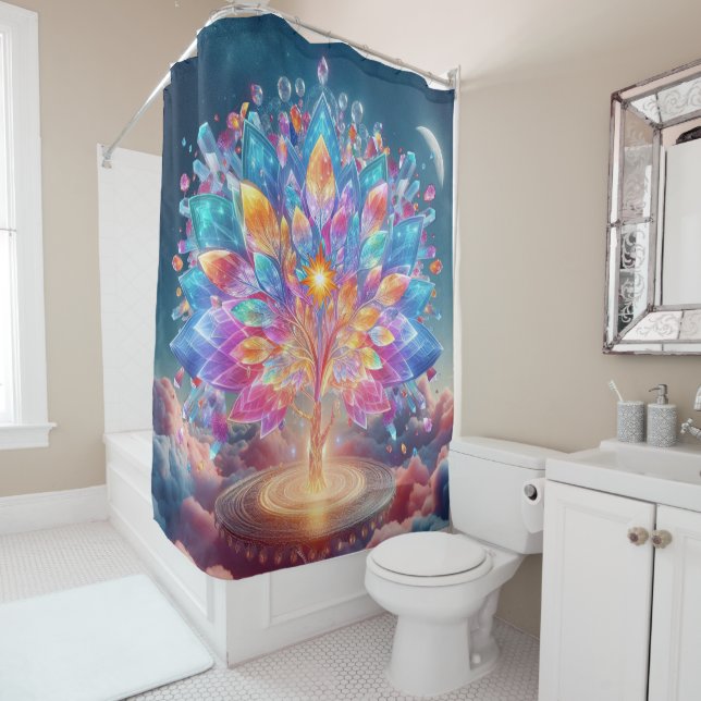 Rideaux De Douche Crystal Tree (En situation)