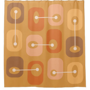Rideaux De Douche Cubes de Squishy Abstraits brûlés orange