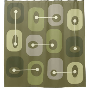 Rideaux De Douche Cubes de Squishy Abstraits Vert olive