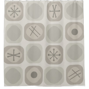 Rideaux De Douche Cubes Soft Mod Art des années 1950 Taupe