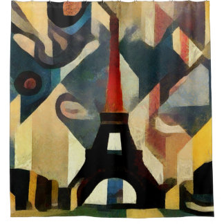 Rideaux De Douche Cubisme moderne Peinture Tour Eiffel