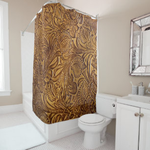 Rideaux De Douche Cuir Brown Faux