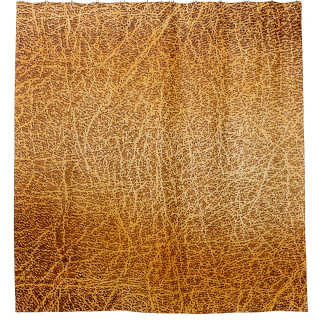 Rideaux De Douche Cuir Brown : fermeture texturée détaillée (Devant)