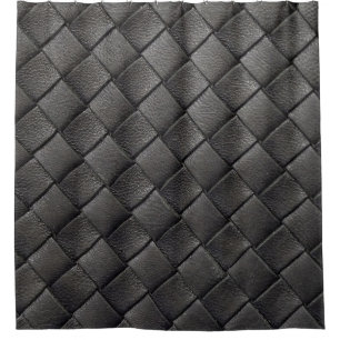 Rideaux De Douche Cuir noir tressé : Texture Vintage