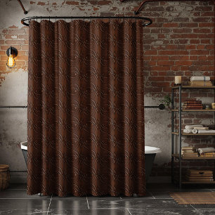 Rideaux De Douche Cuir sculpté look Brown Motif sans couture