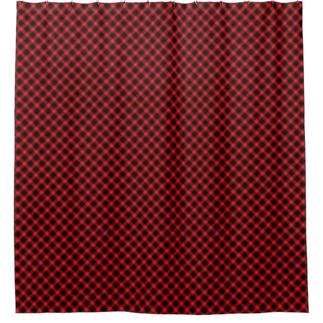 Rideaux De Douche Cunningham Tartan rouge noir (Devant)