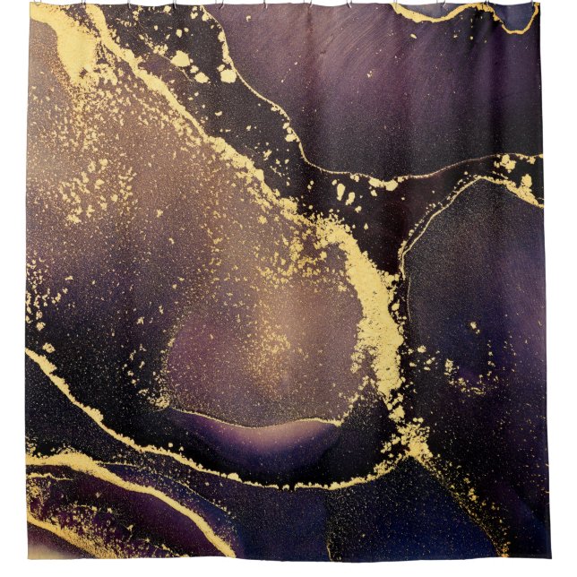 Rideaux De Douche Currents of translucent hues, snaking metallic swi (Devant)