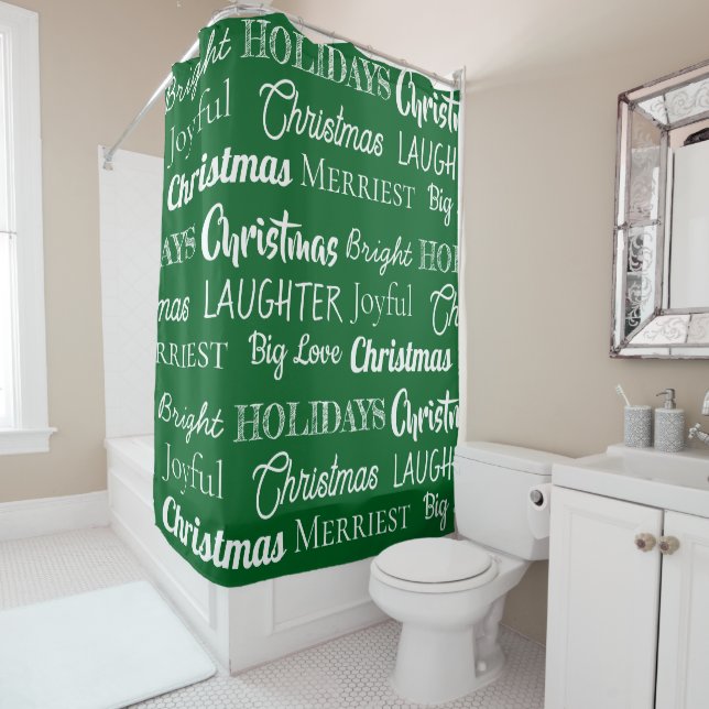 Rideaux De Douche Custom Names Christmas (En situation)
