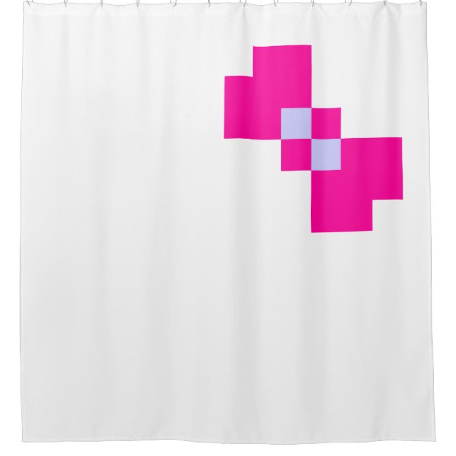Rideaux De Douche Cute 8 bits Pixel Bow (Devant)