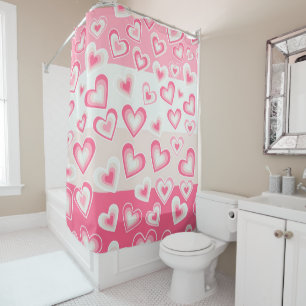 Rideaux De Douche Cute and Adorable Valentine's Day Pastel Hearts