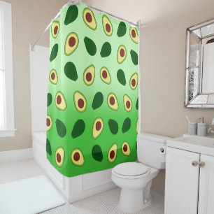 Rideaux De Douche Cute Avocados tranche été vert dégradé Motif