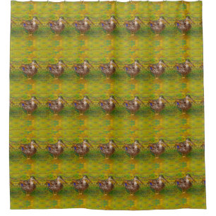 Rideaux De Douche Cute Canards Dans Un Motif Animal De Ligne