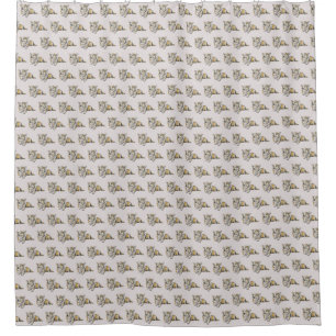 Rideaux De Douche Cute Corgi Chien sur Grey Arrière - plan