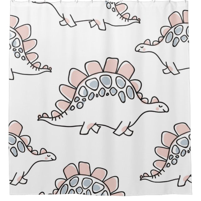 Rideaux De Douche Cute dinosaures sans couture motif (Devant)