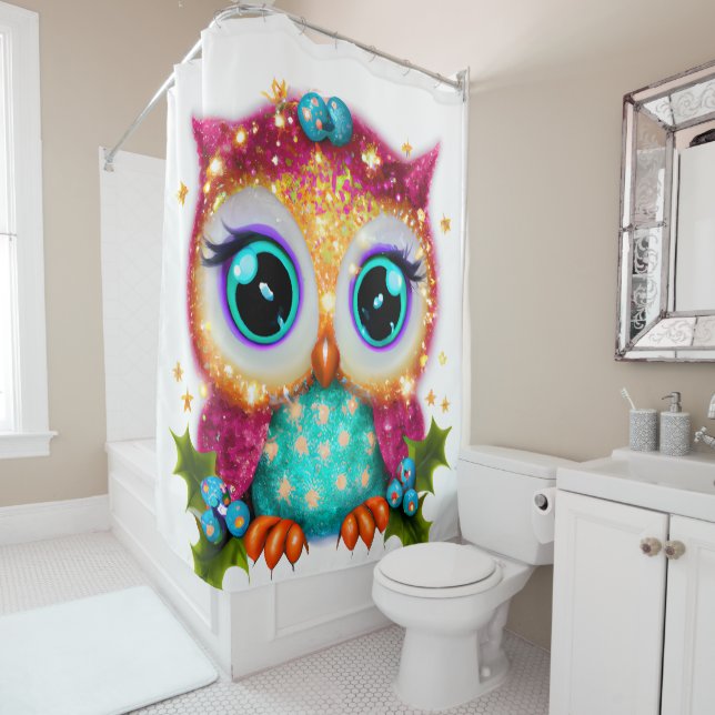 Rideaux De Douche Cute et adorable Kawaii Baby Owl (En situation)