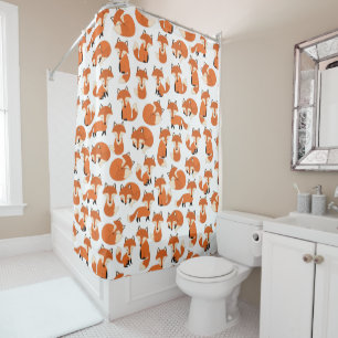 Rideaux De Douche Cute Fox Woodland Automne Forest Motif