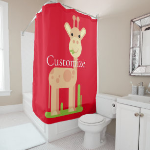 Rideaux De Douche Cute Giraffe Munching Thunder_Cove