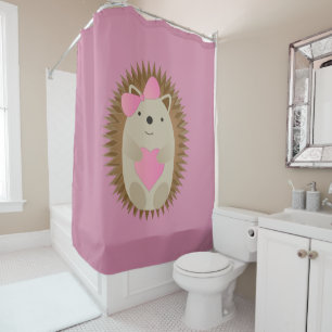 Rideaux De Douche Cute Girl Hedgehog