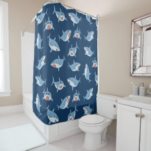 Rideaux De Douche Cute Great White Sharks Motif Océan