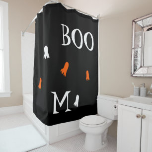 Rideaux De Douche Cute Halloween Ghost Orange Black Personnalisé