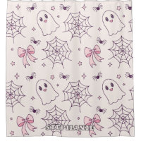 Cute Halloween Ghost & Spiderweb Motif