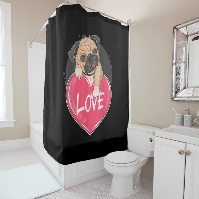 Rideaux De Douche Cute I Steal Hearts Carlin | Cadeau de la Saint-Va (En situation)