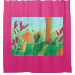 Rideaux De Douche Cute Little Fairy Bénit un Arbre Douche Rideaux