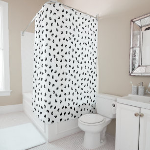Rideaux De Douche CUTE Motif de chat noir et blanc