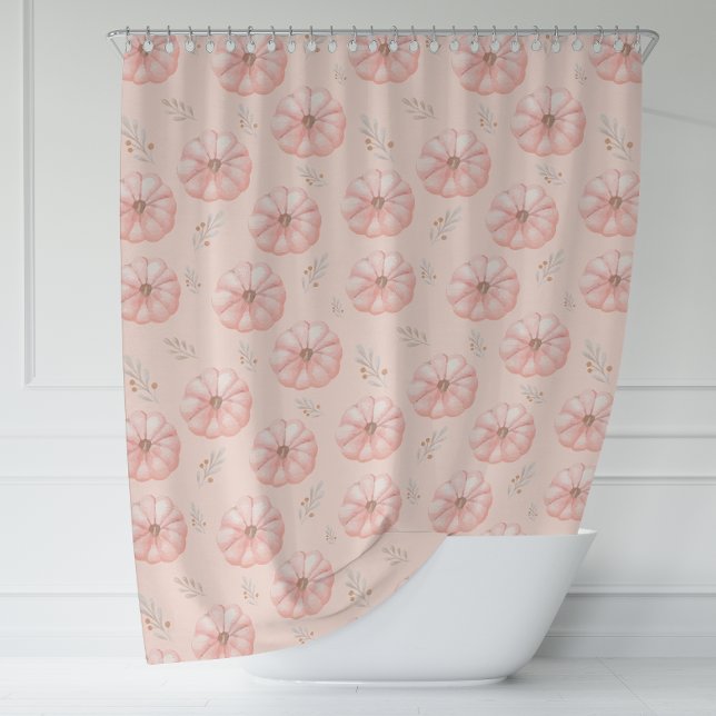 Rideaux De Douche Cute Orange Aquarelle Citrouille Chute Douche Ride (Cute Orange Watercolor Pumpkin Fall Shower Curtain)