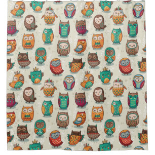 Rideaux De Douche Cute Owl Motif