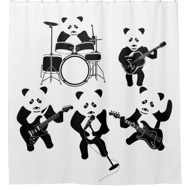 Rideaux De Douche Cute Panda Rock (Devant)