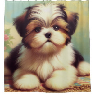 Rideaux De Douche Cute Shih-Tzu Peinture de chiot