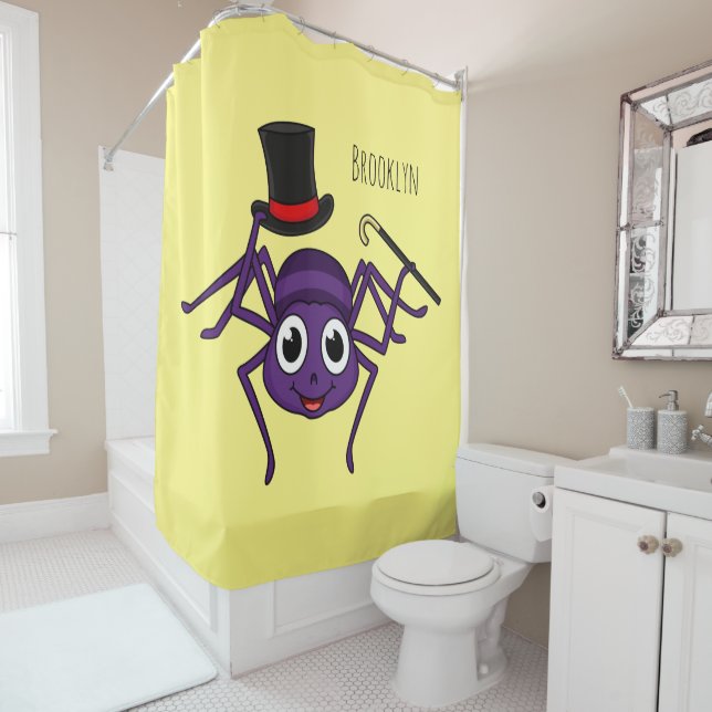 Rideaux De Douche Cute Spider dans le top a un dessin animé (En situation)