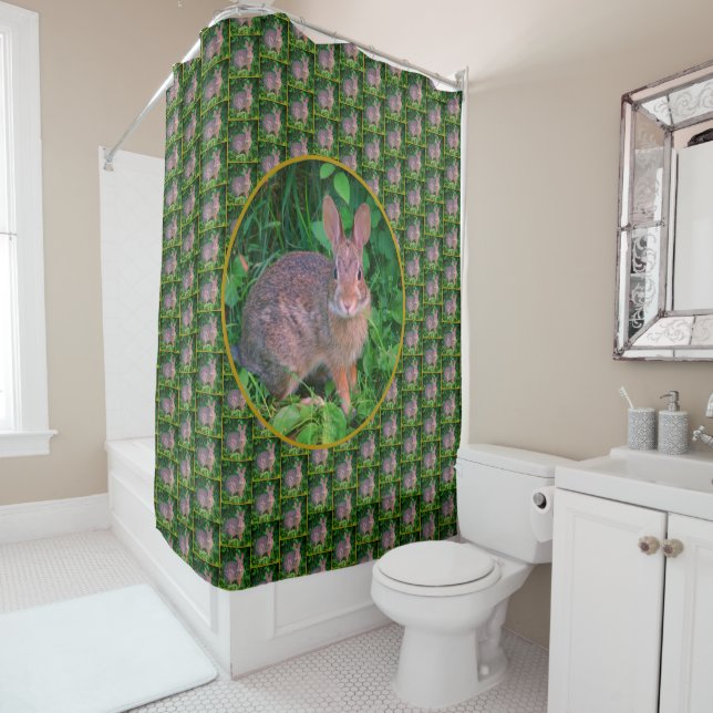 Rideaux De Douche Cute Wild Brown Rabbit Faune (En situation)