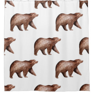 Rideaux De Douche Cutesse de l'ours : Aquarelle Motif animal