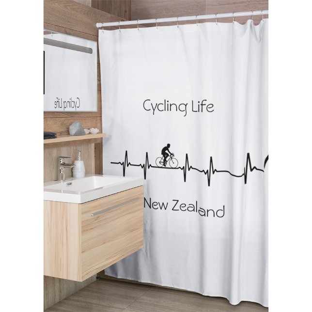 Rideaux De Douche Cycling Life, Nouvelle-Zélande personnalisable (Créateur téléchargé)