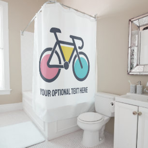 Rideaux De Douche Cyclisme de texte personnalisé