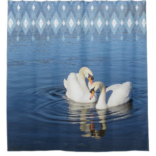 Rideaux De Douche Cygnes d'amour