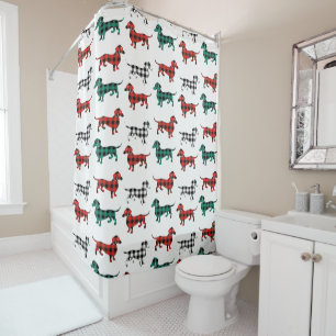 Rideaux De Douche Dachshund Plaid