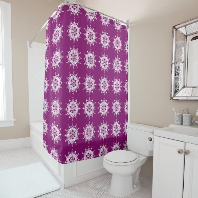 Rideaux De Douche Dahlia Mandala (En situation)