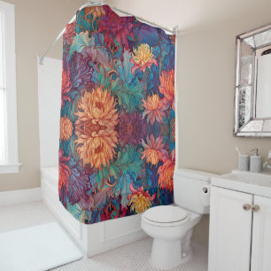 Rideaux De Douche Dahlia Tapisserie florale